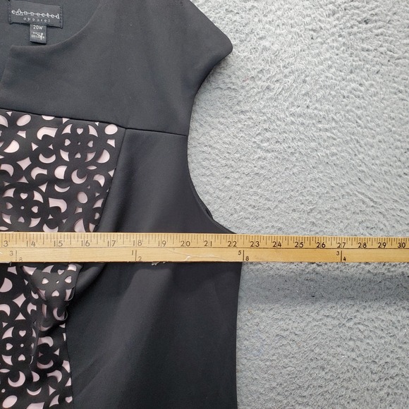 Connected Apparel Bodycon Dress Womens 20W Black Nude‎ Lace Stretch Back Zip - Picture 3 of 9